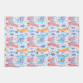 Helles buntes Alpaka-Muster Geschirrtuch (Horizontal)