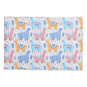 Helles buntes Alpaka-Muster Kissenbezug (Rückseite-Links)