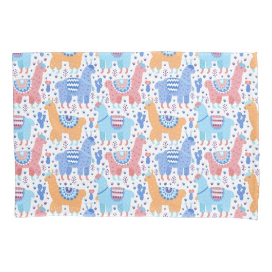 Helles buntes Alpaka-Muster Kissenbezug (Vorderseite-Links)