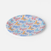 Helles buntes Alpaka-Muster Pappteller (Schrägansicht)