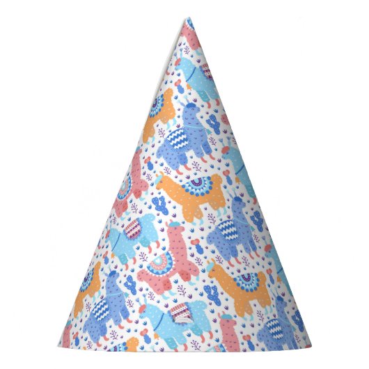 Helles buntes Alpaka-Muster Partyhütchen (Links)