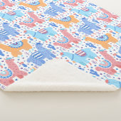 Helles buntes Alpaka-Muster Sherpadecke (3/4)