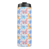 Helles buntes Alpaka-Muster Thermosbecher (Vorderseite)