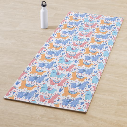 Helles buntes Alpaka-Muster Yogamatte (Beispiel)
