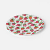 Helles buntes Aquarell-fruchtige Erdbeeren Pappteller (Schrägansicht)