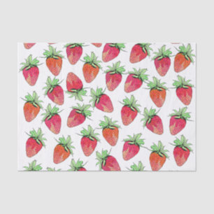 Helles buntes Aquarell-fruchtige Erdbeeren Seidenpapier