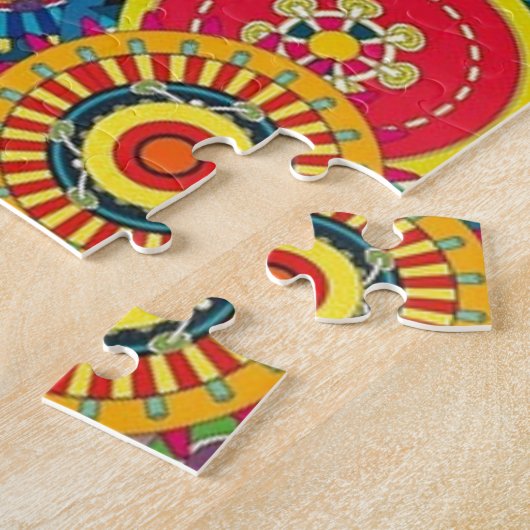 Helles buntes Boho Blumenmuster Puzzle (Seite)