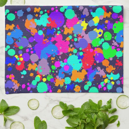 Helles buntes Farben-Spritzerneontuch Handtuch (Gefaltet)