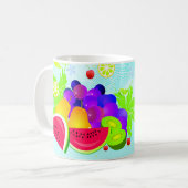 Helles, buntes Fruchtdesign Coffee Tasse Cup (Vorderseite Links)
