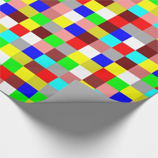 Helles, buntes Quadrat Geschenkpapier (Ecke)