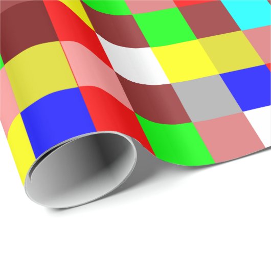 Helles, buntes Quadrat Geschenkpapier (Rolleneckpunkt)