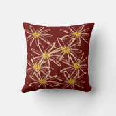 Helles Burgundy Rotes Blumenkissen Kissen (Rückseite)