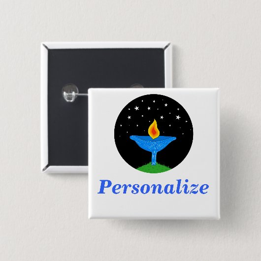 Helles Button/Knopf des Chalice-UU Button (Vorne & Hinten)