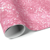 Helles Candy Feines Rosa Glitter Muster Geschenkpapier (Rolleneckpunkt)