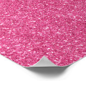 Helles Candy Feines Rosa Glitter Muster Poster (Ecke)
