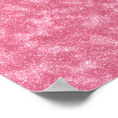 Helles Candy Feines Rosa Glitter Muster Poster (Ecke)