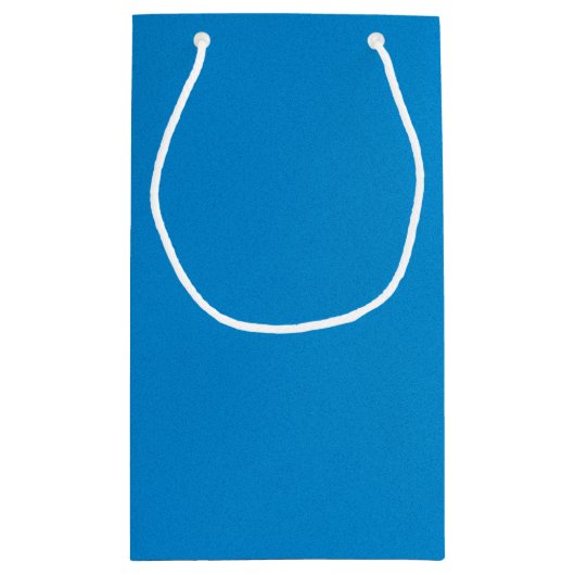 Helles Cerulean Blue mit griny Textur Kleine Geschenktüte (Rückseite)