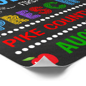 Helles Chalkboard Erster Tag der Vorschulzeit Poster (Ecke)