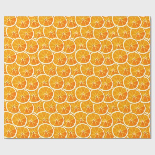 Helles Citrus Orange Slices Wrapping Paper Geschenkpapier (Flach)