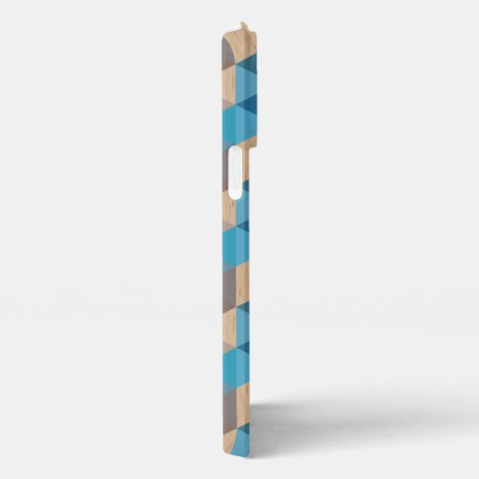 Helles Classic Blue Gray Wood Polygon Art Pattern iPhone Hülle (Rechte Seite)