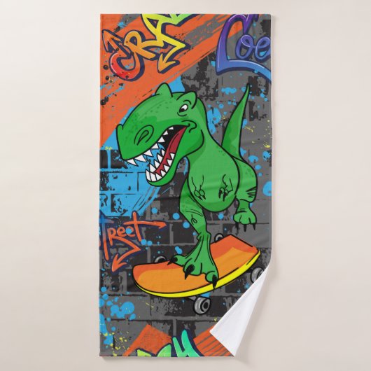Helles, cooles nahtloses Muster mit Dinosaurier au Badehandtuch (Badehandtuch)