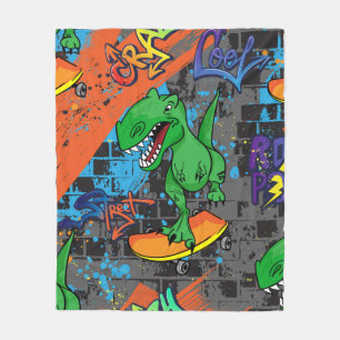 Helles, cooles nahtloses Muster mit Dinosaurier au Fleecedecke