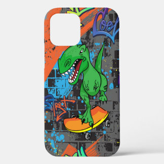 Helles, cooles nahtloses Muster mit Dinosaurier au iPhone 12 Hülle