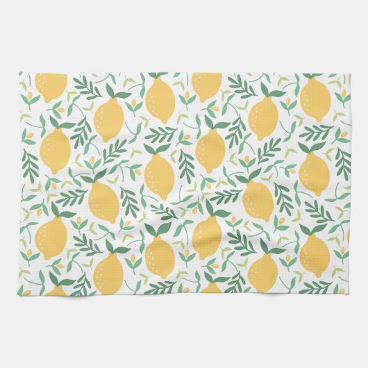 Helles Country Farm Gelbes Zitronenmuster Geschirrtuch (Horizontal)