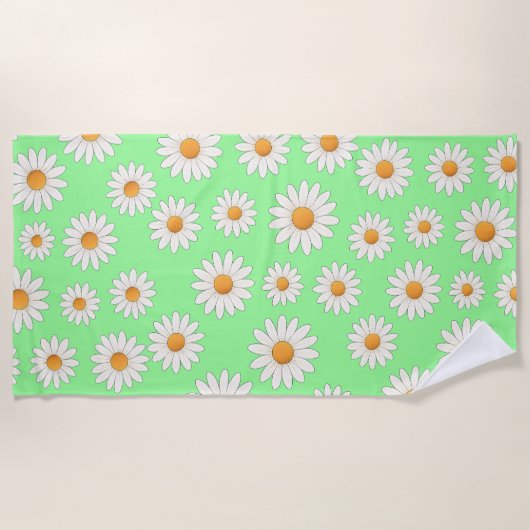 Helles Daisy Muster - Blumensommeraccessoire - Strandtuch (Vorderseite)