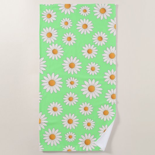 Helles Daisy Muster - Blumensommeraccessoire - Strandtuch (Vorderseite)