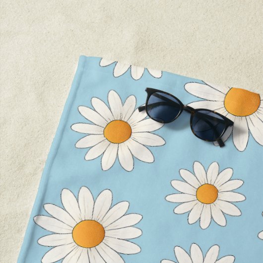 Helles Daisy Muster - Blumensommeraccessoire - Strandtuch (Beispiel)