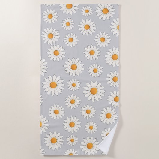 Helles Daisy Muster - Blumensommeraccessoire - Strandtuch (Vorderseite)