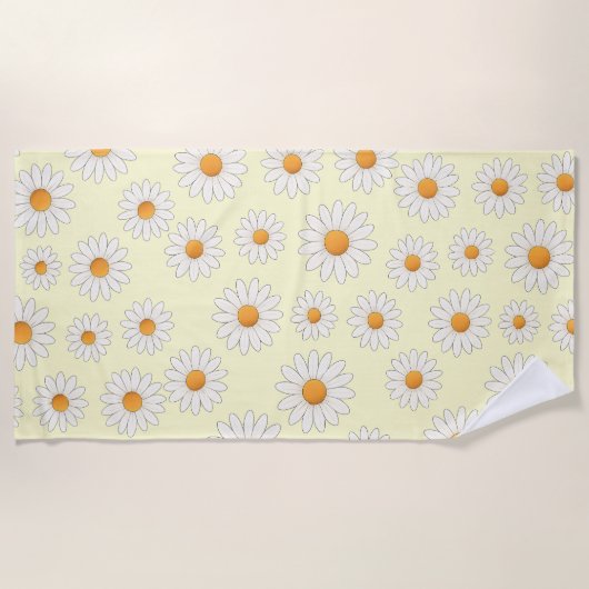 Helles Daisy Muster - Blumensommeraccessoire - Strandtuch (Vorderseite)