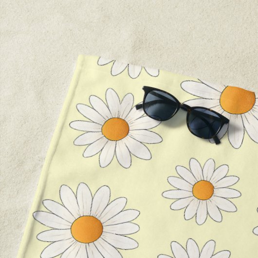 Helles Daisy Muster - Blumensommeraccessoire - Strandtuch (Beispiel)