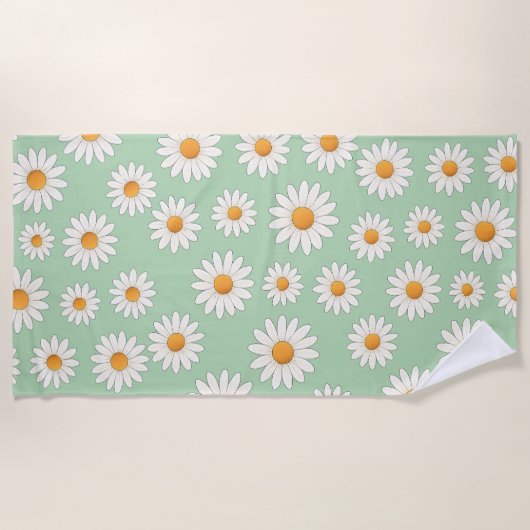 Helles Daisy Muster - Blumensommeraccessoire - Strandtuch (Vorderseite)