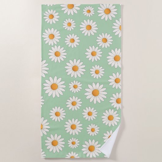 Helles Daisy Muster - Blumensommeraccessoire - Strandtuch (Vorderseite)