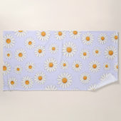 Helles Daisy Muster - Blumensommeraccessoire - Strandtuch (Vorderseite)