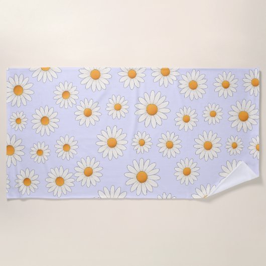 Helles Daisy Muster - Blumensommeraccessoire - Strandtuch (Vorderseite)