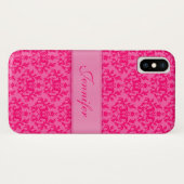 Helles Damast-Pink kundenspezifischer iphone Fall Case-Mate iPhone Hülle (Rückseite (Horizontal))