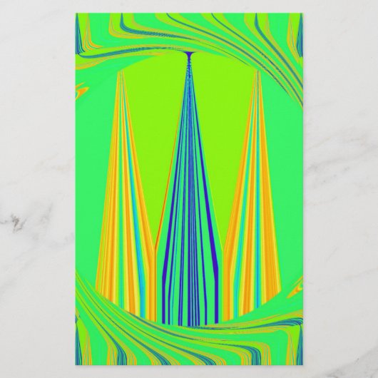 Helles Design Edgy Geometrie Neon Muster Briefpapier (Vorderseite)