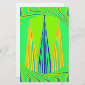 Helles Design Edgy Geometrie Neon Muster Briefpapier (Vorne/Hinten)