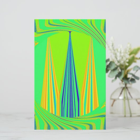 Helles Design Edgy Geometrie Neon Muster Briefpapier (Stehend Vorderseite)