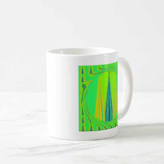 Helles Design Edgy Geometrie Neon Muster Kaffeetasse (VorderseiteRechts)