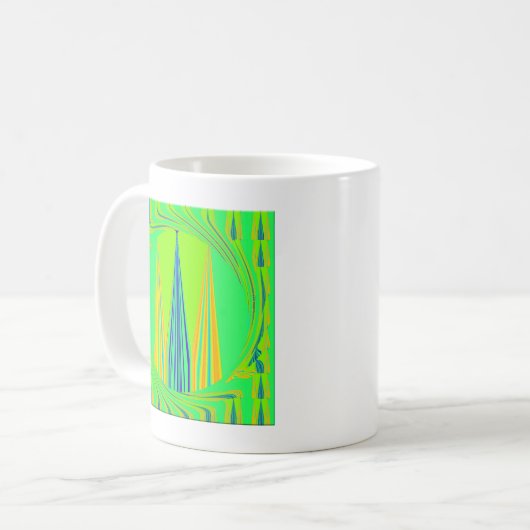 Helles Design Edgy Geometrie Neon Muster Kaffeetasse (Vorderseite Links)