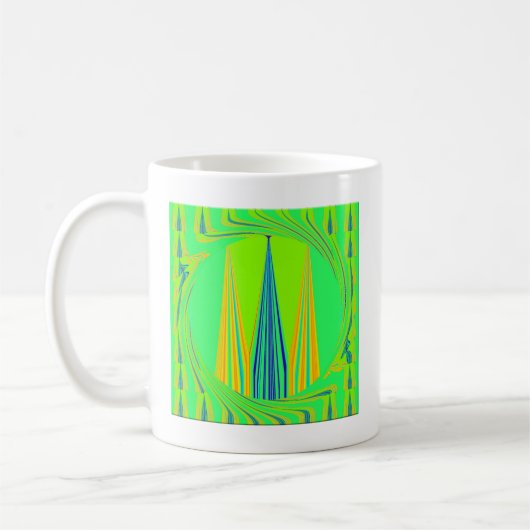 Helles Design Edgy Geometrie Neon Muster Kaffeetasse (Links)