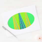 Helles Design Edgy Geometrie Neon Muster Ovaler Aufkleber (Umschlag)