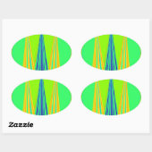 Helles Design Edgy Geometrie Neon Muster Ovaler Aufkleber (Blatt)