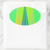 Helles Design Edgy Geometrie Neon Muster Ovaler Aufkleber (Tasche)