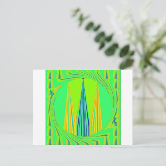 Helles Design Edgy Geometrie Neon Muster Postkarte (Stehend Vorderseite)