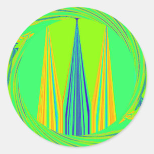 Helles Design Edgy Geometrie Neon Muster Runder Aufkleber